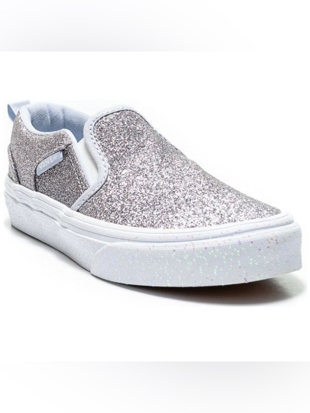 Vans Asher Glitter Sidewall Light Gray Sneakers (5)